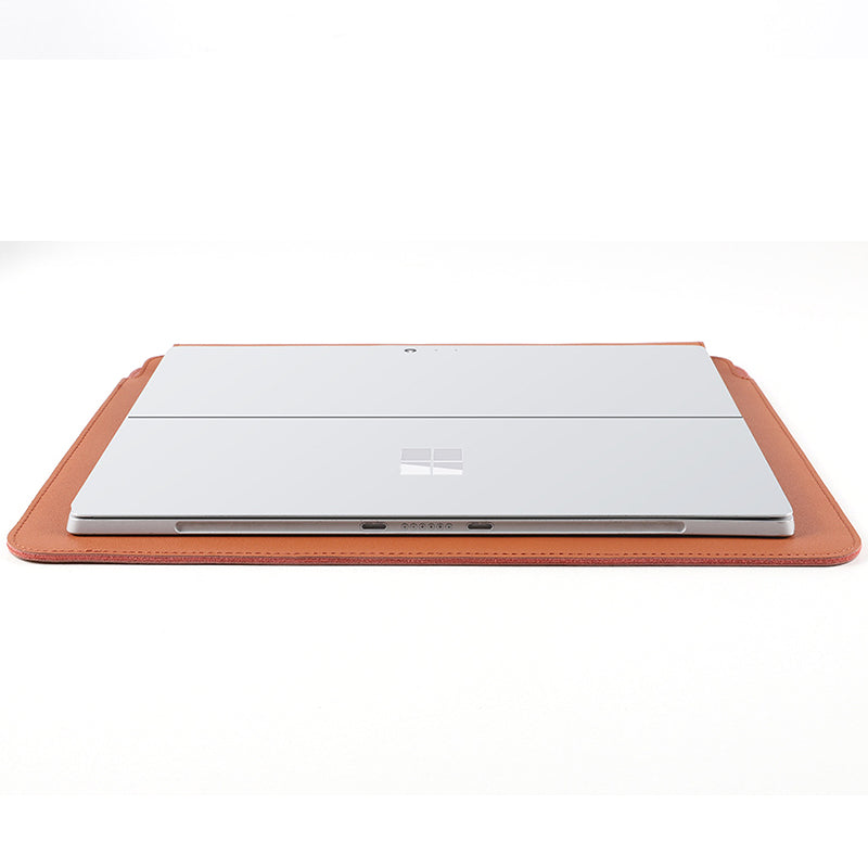SS07 Laptop Sleeve for Microsoft Surface Pro 3 / 4 / 5 / 6 / 7 / 8 / X, Cowhide Leather Briefcase Carrying Bag Waterproof Anti-Scratch Computer Protective Skin - Brown SS07 Laptop Sleeve for Microsoft Surface Pro 3 / 4 / 5 / 6 / 7 / 8 / X, Cowhide Leather Briefcase Carrying Bag Waterproof Anti-Scratch Computer Protective Skin - Brown